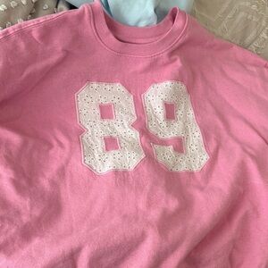 Pink Kids Shirt with Embroidered '89'